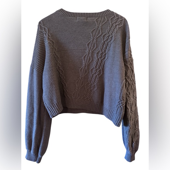 SOLD- 
Anthropologie Maeve Gray Cable Knit Sweater and Skirt Set - Picture 7 of 16